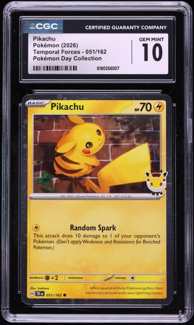 2026 Pokemon Scarlet & Violet Temporal Forces Day Collection Pikachu #51 CGC 10 GEM MINT