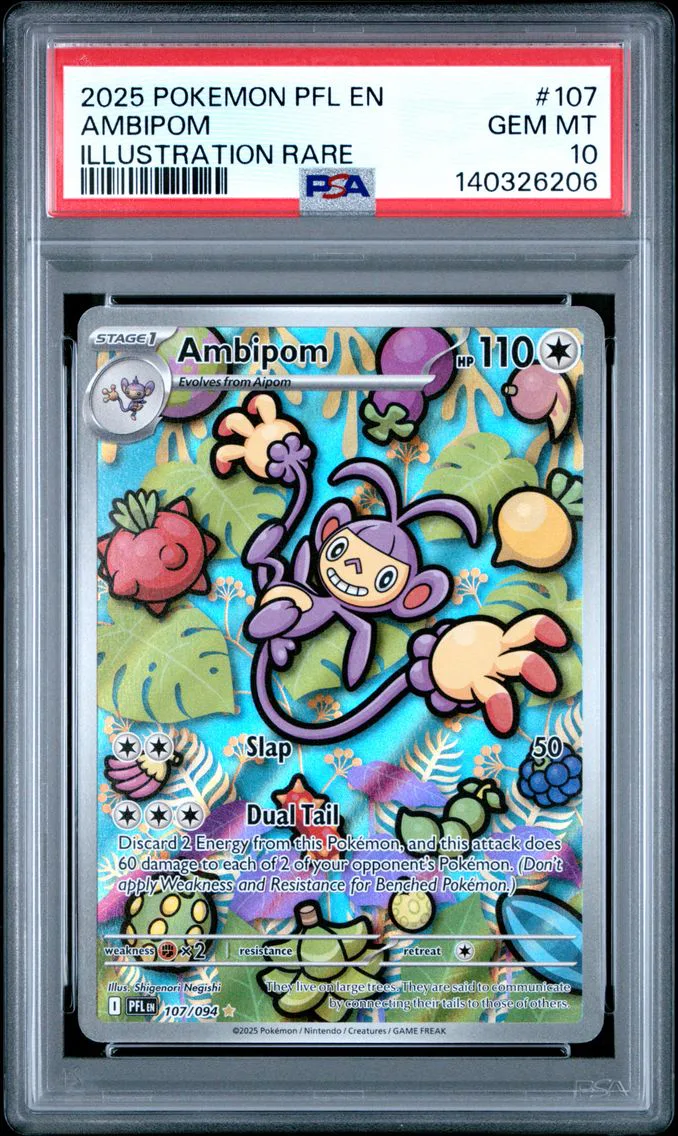 2025 #107 Ambipom PSA 10 Pfl EN-Phantasmal Flames