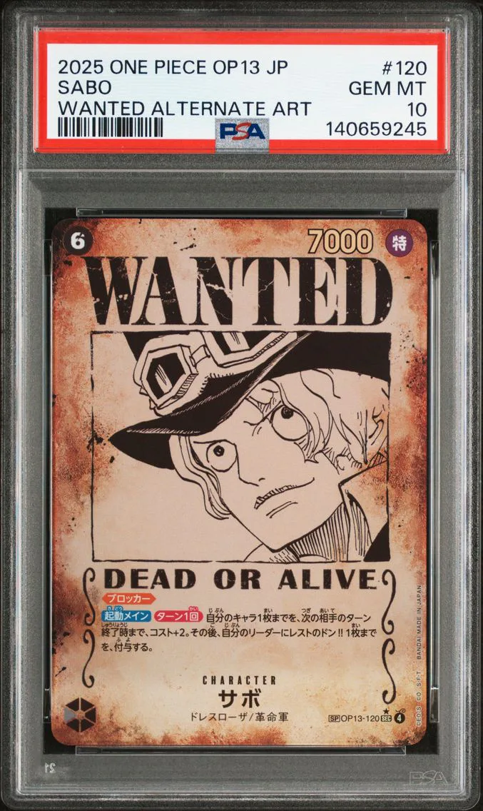 2025 #120 Sabo PSA 10 One Piece Japanese OP13-Carrying on His Will