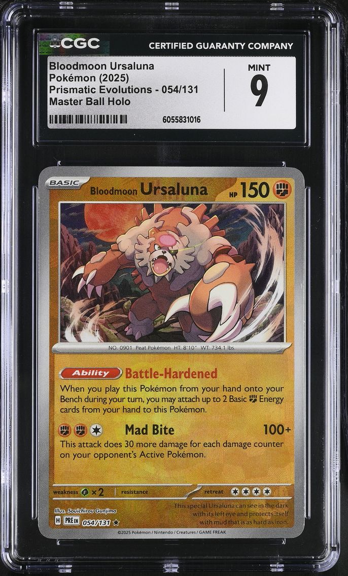 2025 #054 Bloodmoon Ursaluna CGC 9 Prismatic Evolutions - PRE EN - English