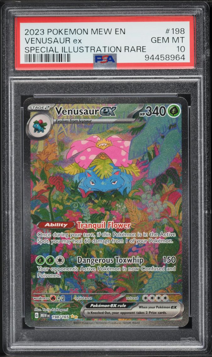 2023 #198 Venusaur EX PSA 10 Mew EN-151 Pokemon