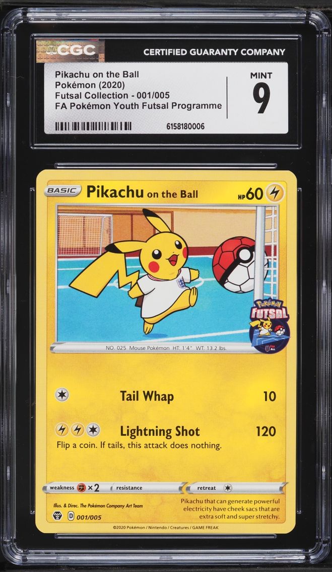 2020 Pokemon Sword & Shield Futsal Collection Youth Pikachu On The Ball #1 CGC 9 MINT