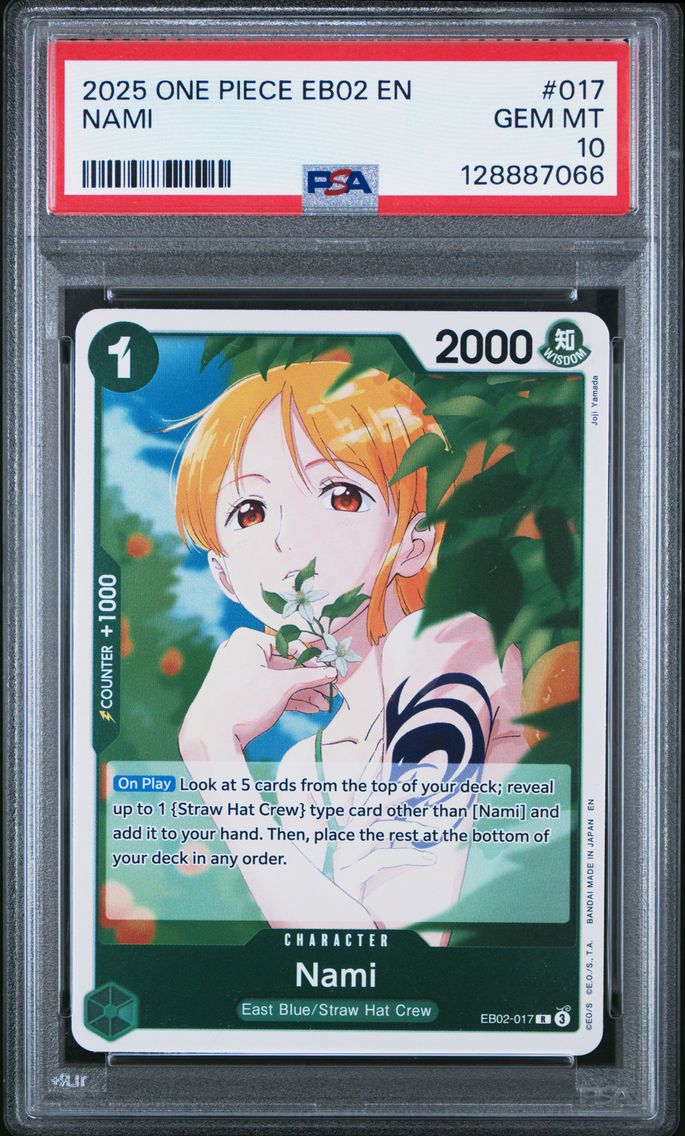 2025 #017 Nami PSA 10 One Piece EB02-Extra Booster -Anime 25th Collection-