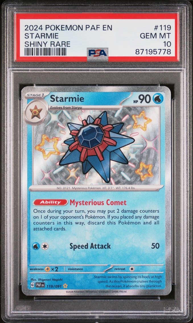 2024 #119 Starmie PSA 10 Paf EN-Paldean Fates