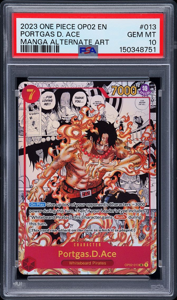 2023 #013 Portgas D. Ace PSA 10 OP02-Paramount War One Piece