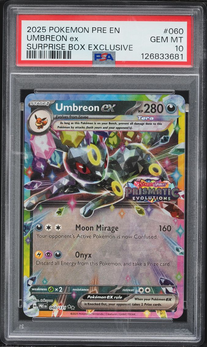 2025 #60 Umbreon EX PSA 10 Pre EN-Prismatic Evolutions Pokemon