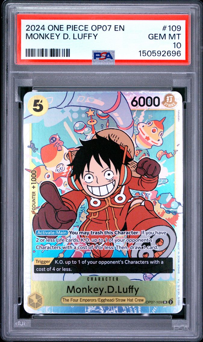 2024 #109 Monkey D. Luffy PSA 10 One Piece OP07-500 Years in the Future