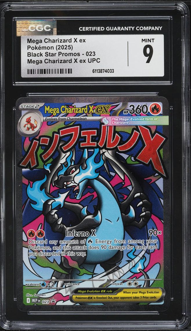 2025 Pokemon Mega Evolution Promo Ultra Premium Full Art Mega Charizard X EX #23 CGC 9 MINT
