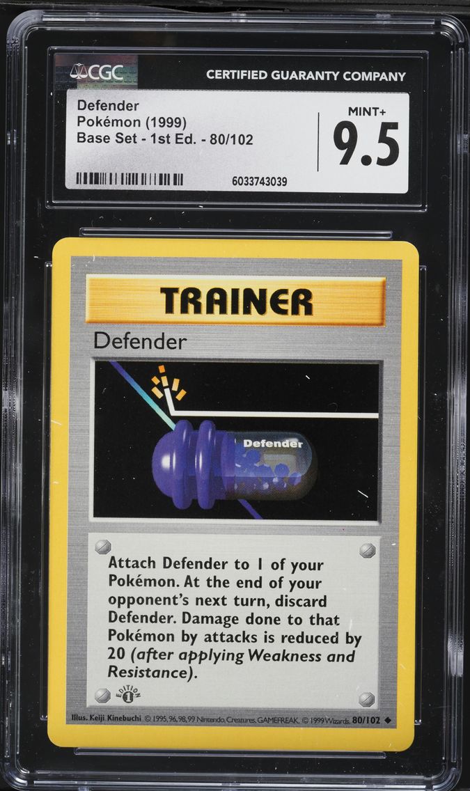 1999 #80 Defender 1st Edition CGC 9.5 Game Pokemon