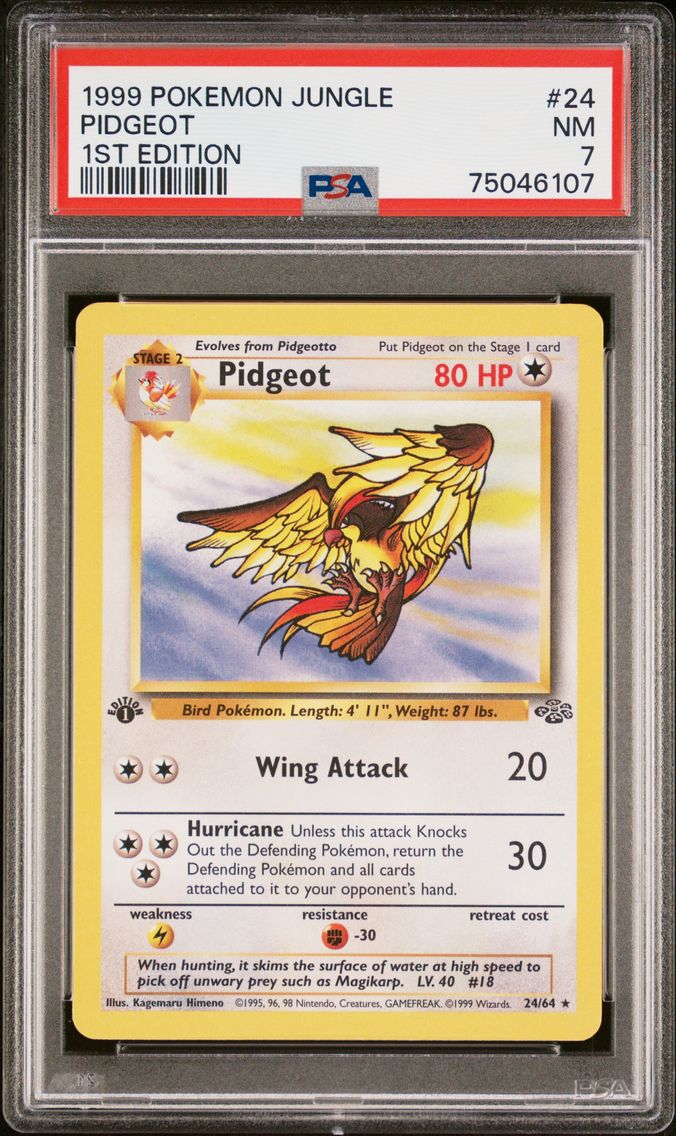 1999 #24 Pidgeot 1st Edition PSA 7 Jungle Pokemon