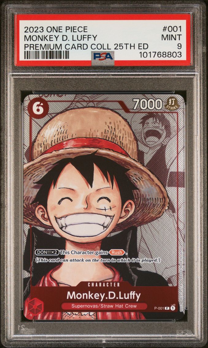 2023 #001 Monkey D. Luffy PSA 9 One Piece Premium Card Collection 25th Edition