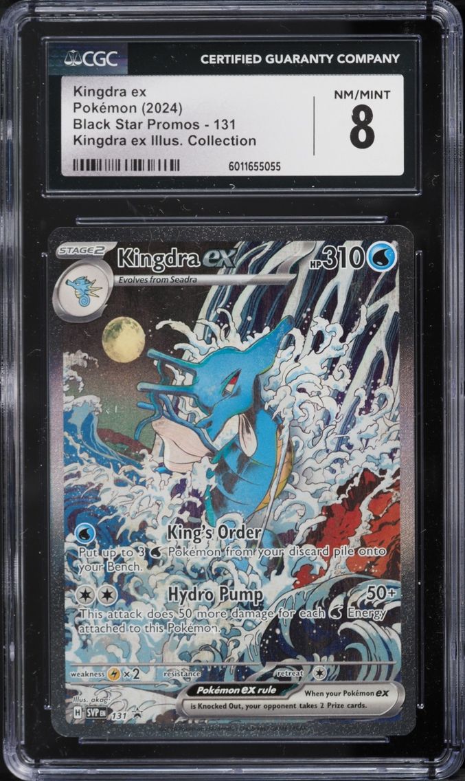 2024 Pokemon Scarlet & Violet Promo Special Illustration Full Art Kingdra Ex #131 CGC 8 NM-MT