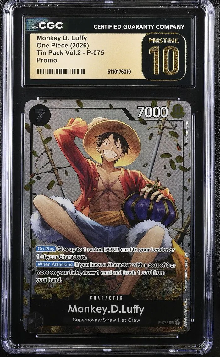 2026 #P-075 Monkey D. Luffy CGC 10 Pristine Tin Pack Vol.2 (Coins In BG) - English