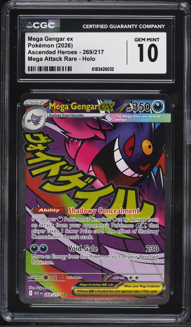 2026 #269 Mega Gengar Ex CGC 10 Pokemon Mega Evolution Ascended Heroes MA