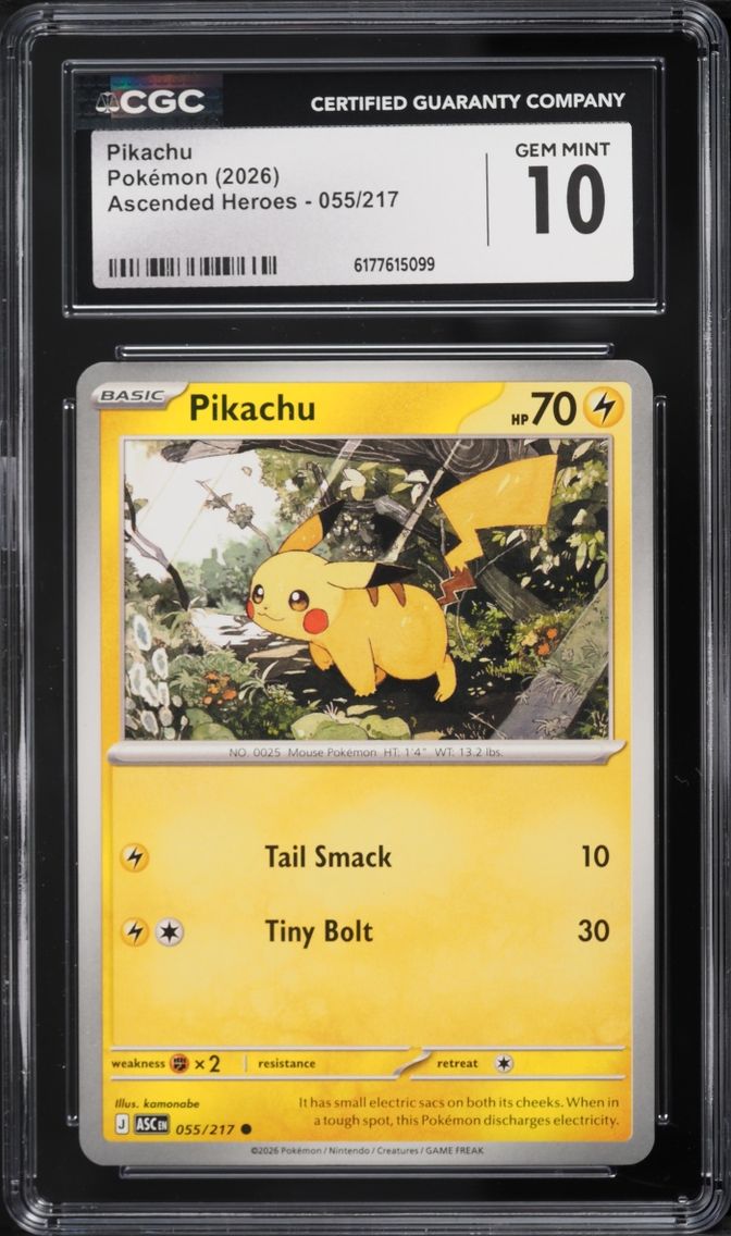 2026 Pokemon Mega Evolution Ascended Heroes Pikachu #55 CGC 10 GEM MINT