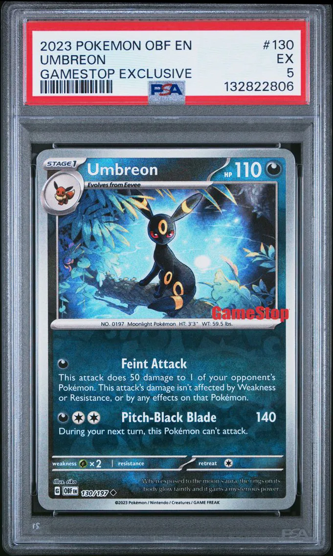 2023 #130 Umbreon PSA 5 Obf EN-Obsidian Flames