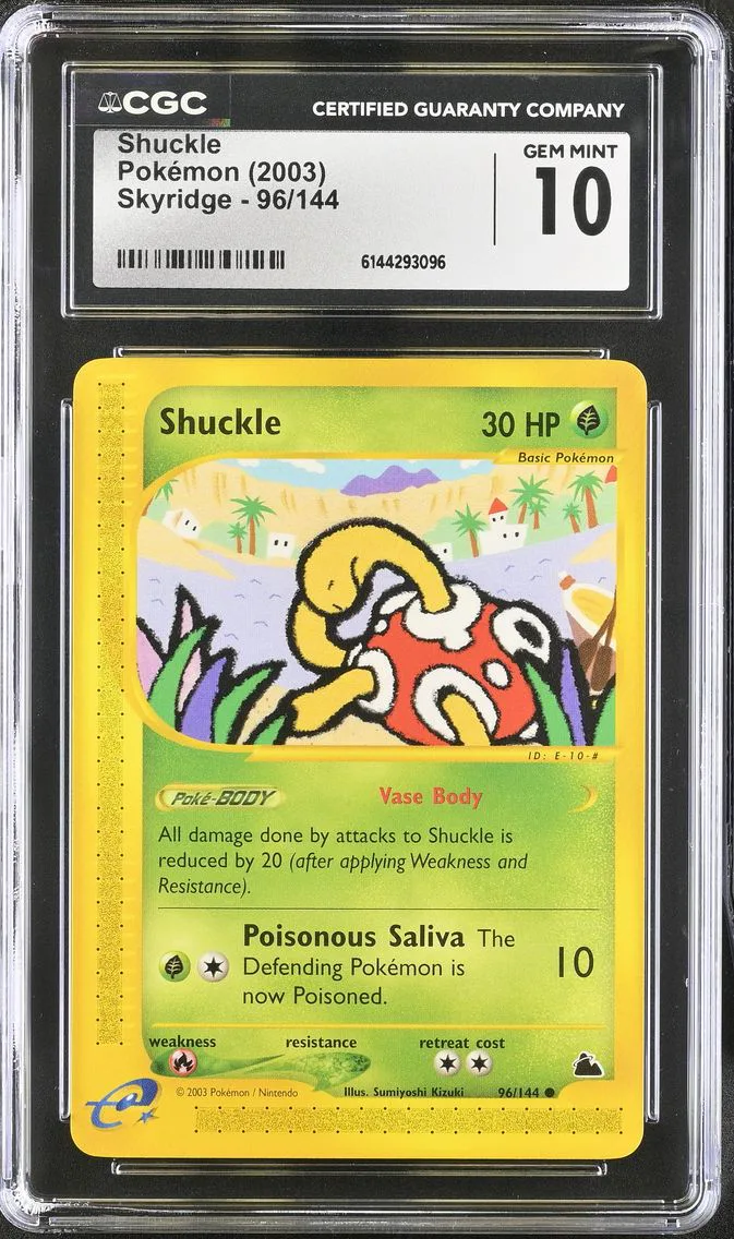 2003 #96 Shuckle CGC 10 Skyridge - English