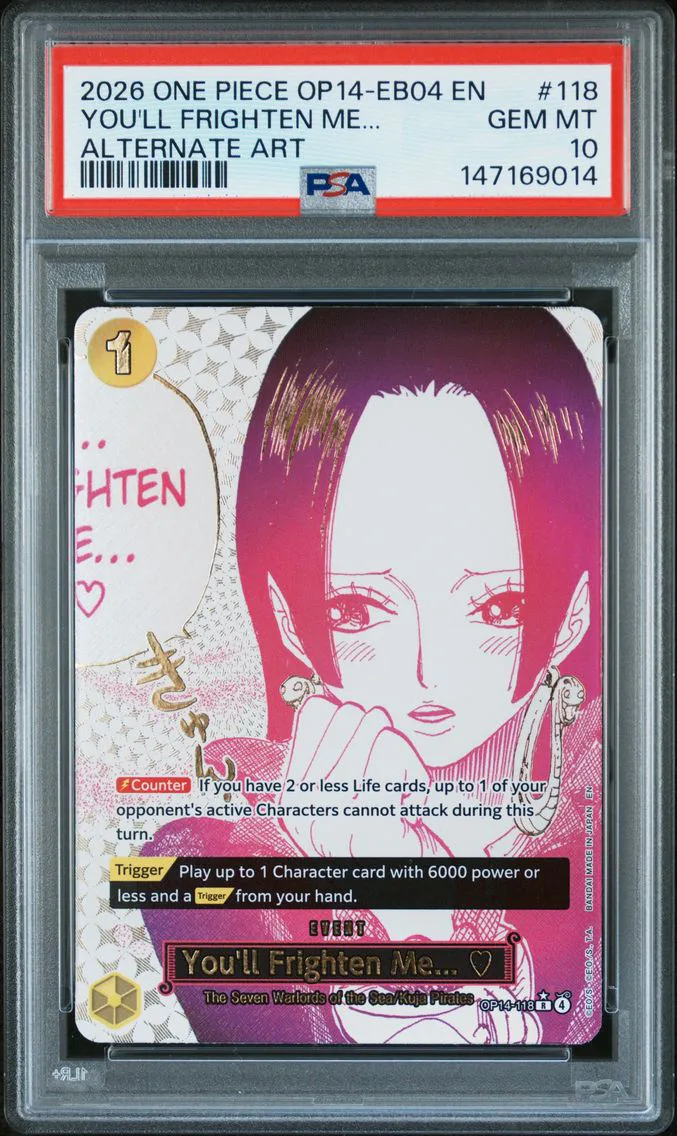 2026 #118 You'll Frighten Me... PSA 10 One Piece OP14-EB04-the Azure Sea's Seven