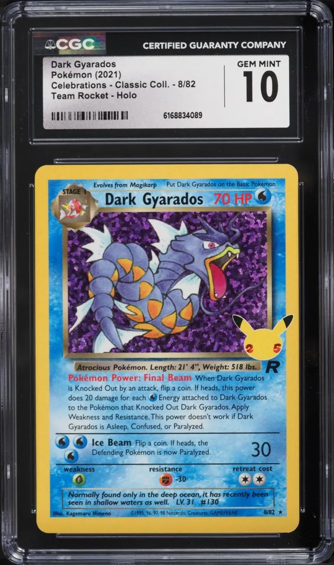 2021 Pokemon SWSH Celebrations Classic Collection Holo Dark Gyarados #8 CGC 10 GEM MINT