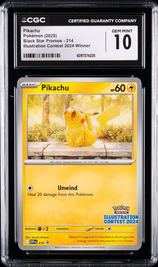 2025 #214 Pikachu CGC 10 Svp EN-SV Black Star Promo Pokemon