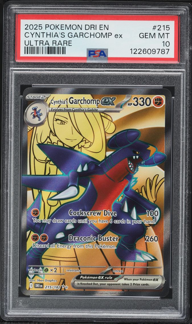 2025 #215 Cynthia's Garchomp EX PSA 10 Dri EN-Destined Rivals Pokemon