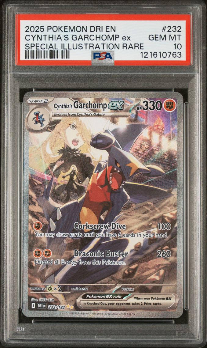 2025 #232 Cynthia's Garchomp EX PSA 10 Dri EN-Destined Rivals