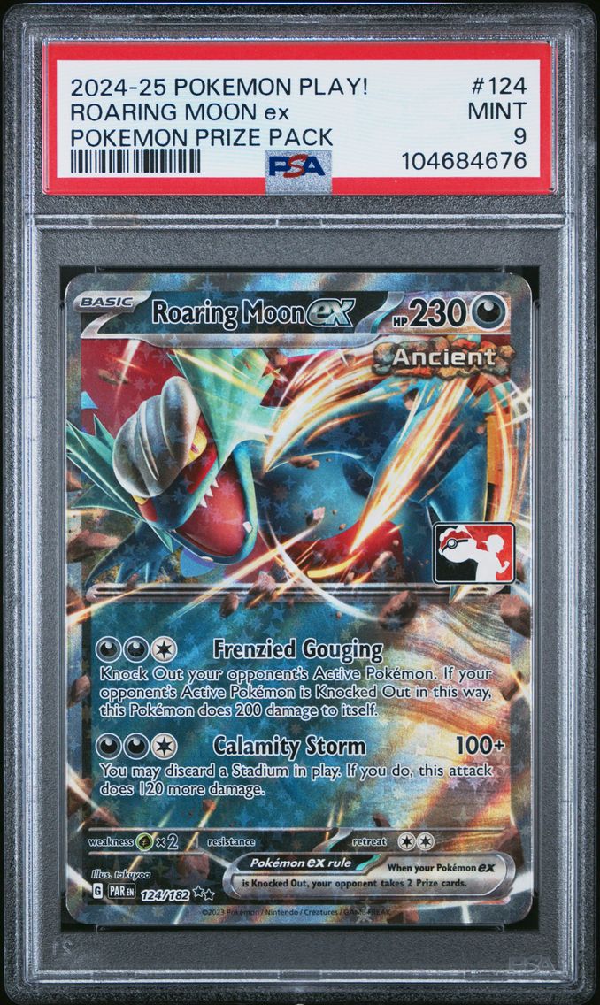 2024 #124 Roaring Moon EX PSA 9 Play! Prize Pack Pokemon