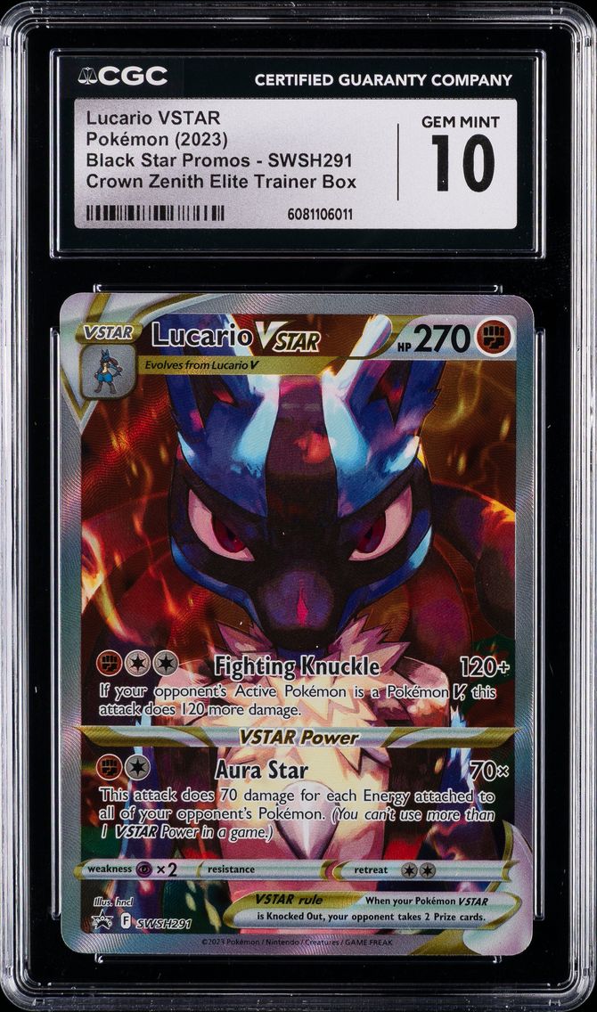 2023 #291 Full Art/Lucario Vstar CGC 10 Swsh Black Star Promo Pokemon
