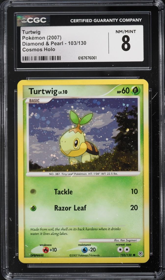 2007 Pokemon Diamond & Pearl Cosmos Holo Turtwig #103 CGC 8 NM-MT