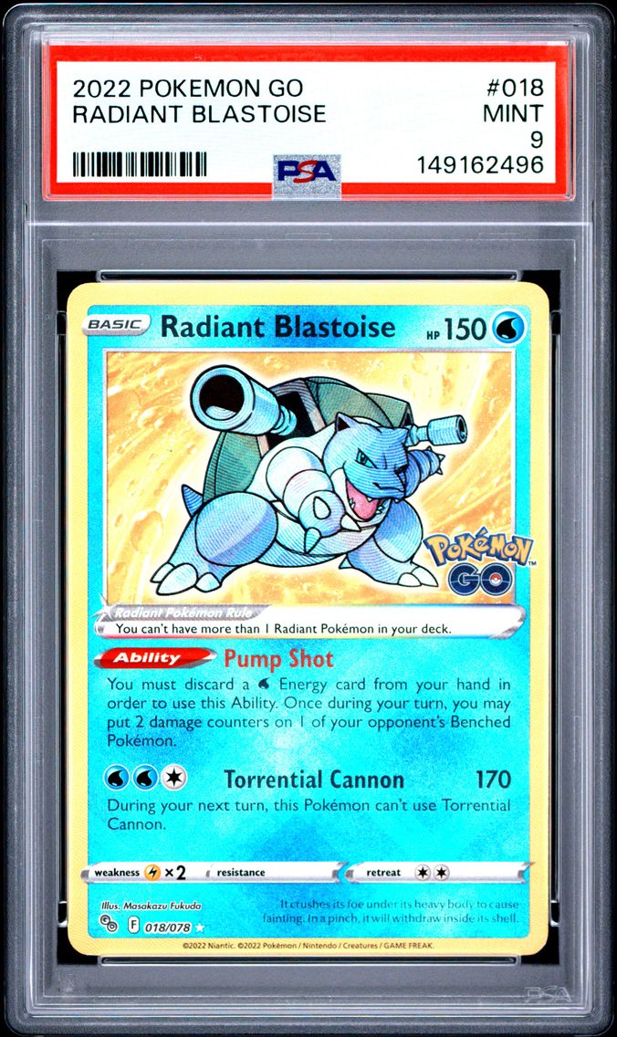 2022 #018 Radiant Blastoise PSA 9 Go