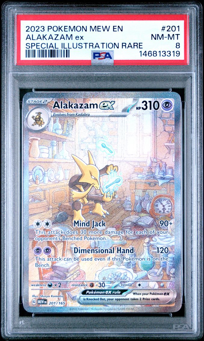 2023 #201 Alakazam EX PSA 8 Mew EN-151 Pokemon