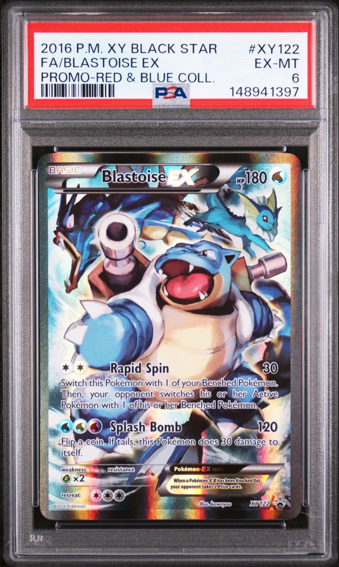 2016 #XY122 Full Art/Blastoise EX PSA 6 XY Black Star Promo