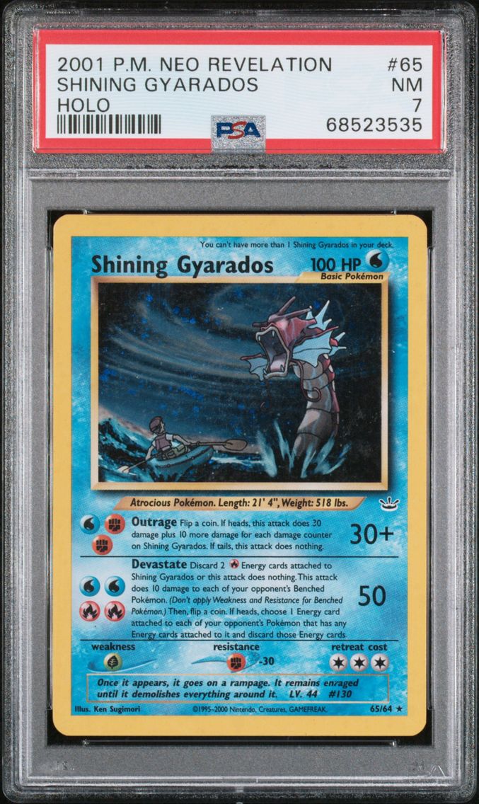 2001 #65 Shining Gyarados-Holo PSA 7 Neo Revelation