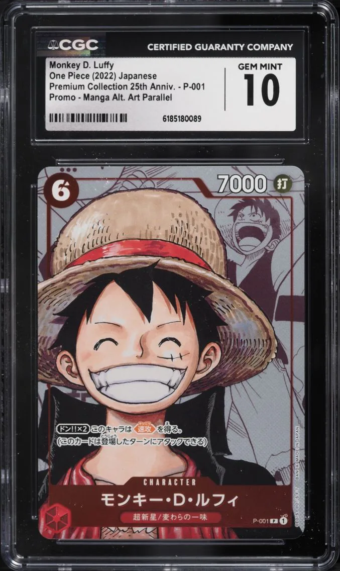 2022 #P-001 Monkey D. Luffy CGC 10 One Piece Japanese Promo Premium 25th Manga Alt Art