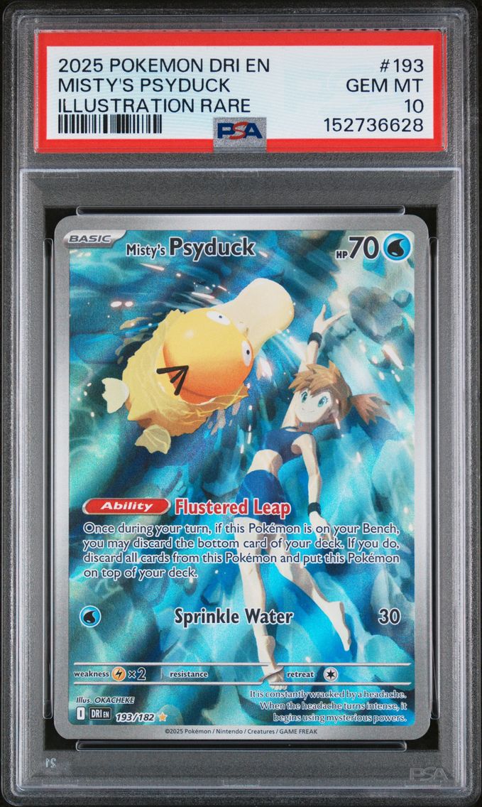 2025 #193 Misty's Psyduck PSA 10 Dri EN-Destined Rivals