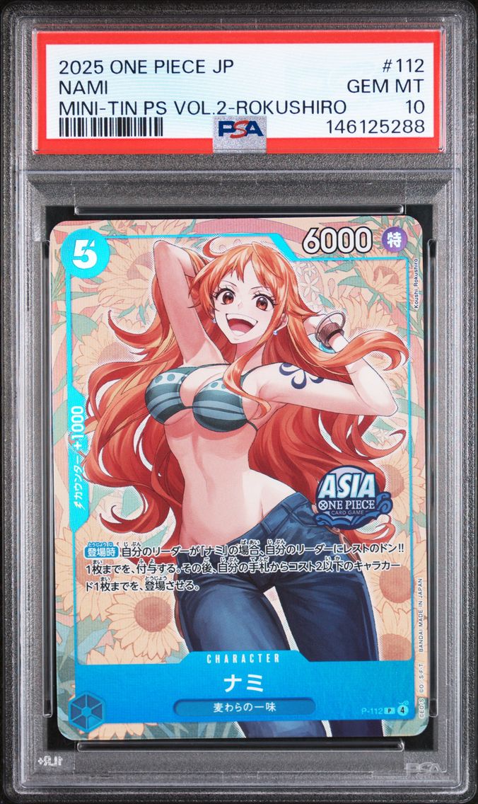 2025 #112 Nami PSA 10 One Piece Japanese Mini-Tin Pack Set Vol.2