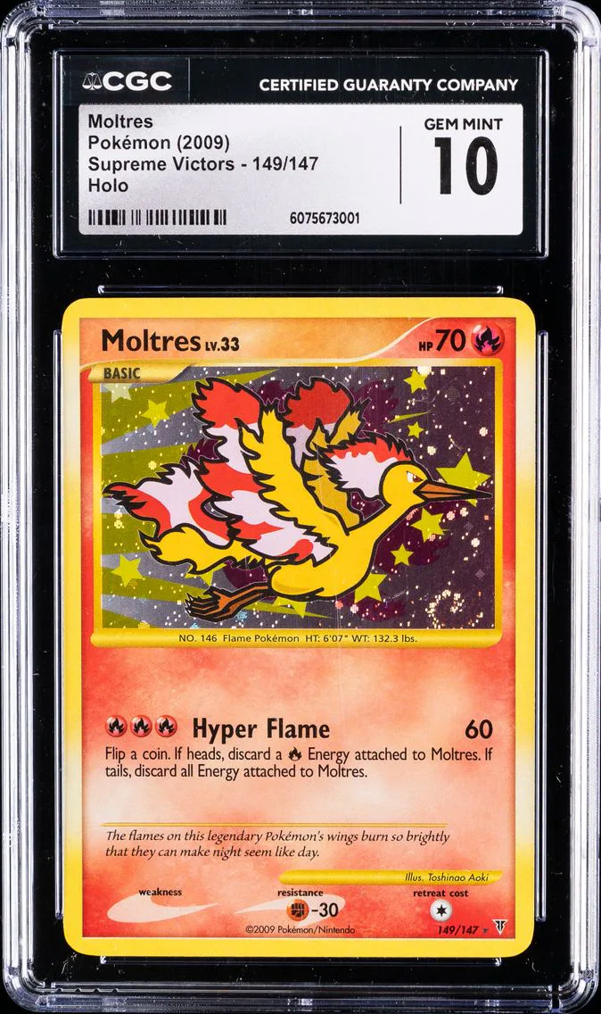 2009 #149 Moltres-Holo CGC 10 Platinum Supreme Victors Pokemon