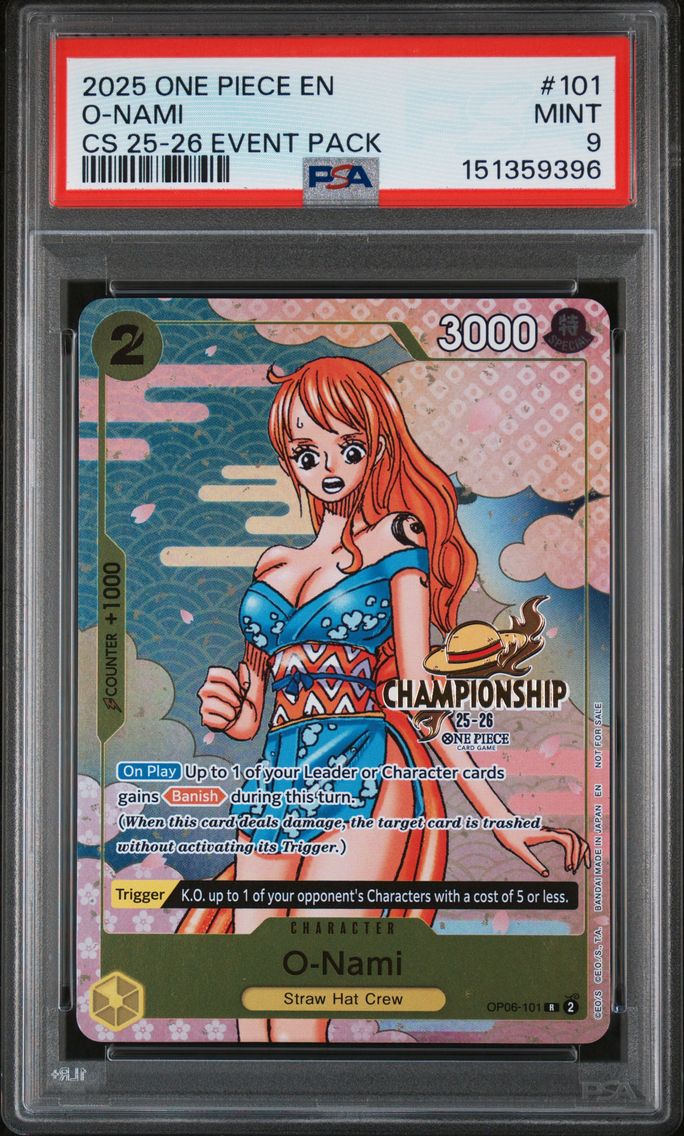 2025 #101 O-Nami PSA 9 One Piece Championship 2025-26 Event Pack