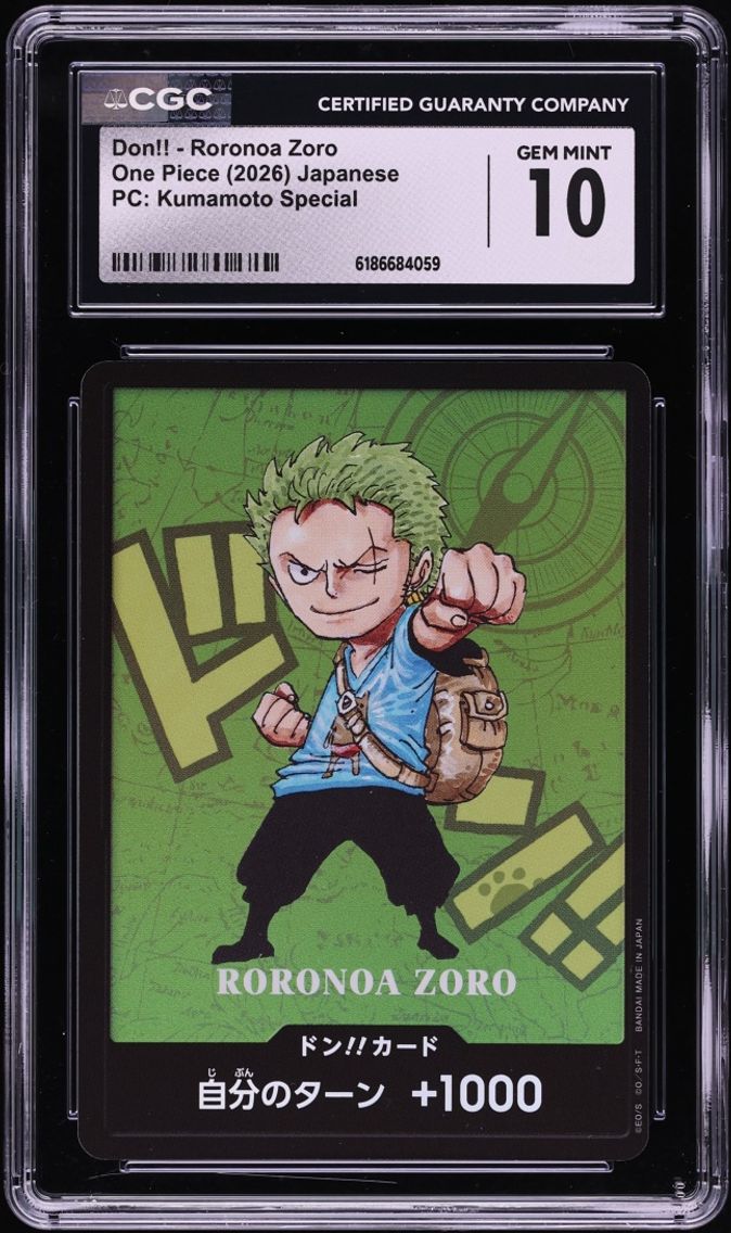 2026 CGC 10 One Piece Japanese Premium Collection Kumamoto Special Don!! Roronoa Zoro