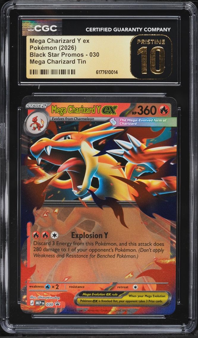 2026 Pokemon Mega Evolution Black Star Promo Tin Mega Charizard Y ex #30 CGC 10 PRISTINE