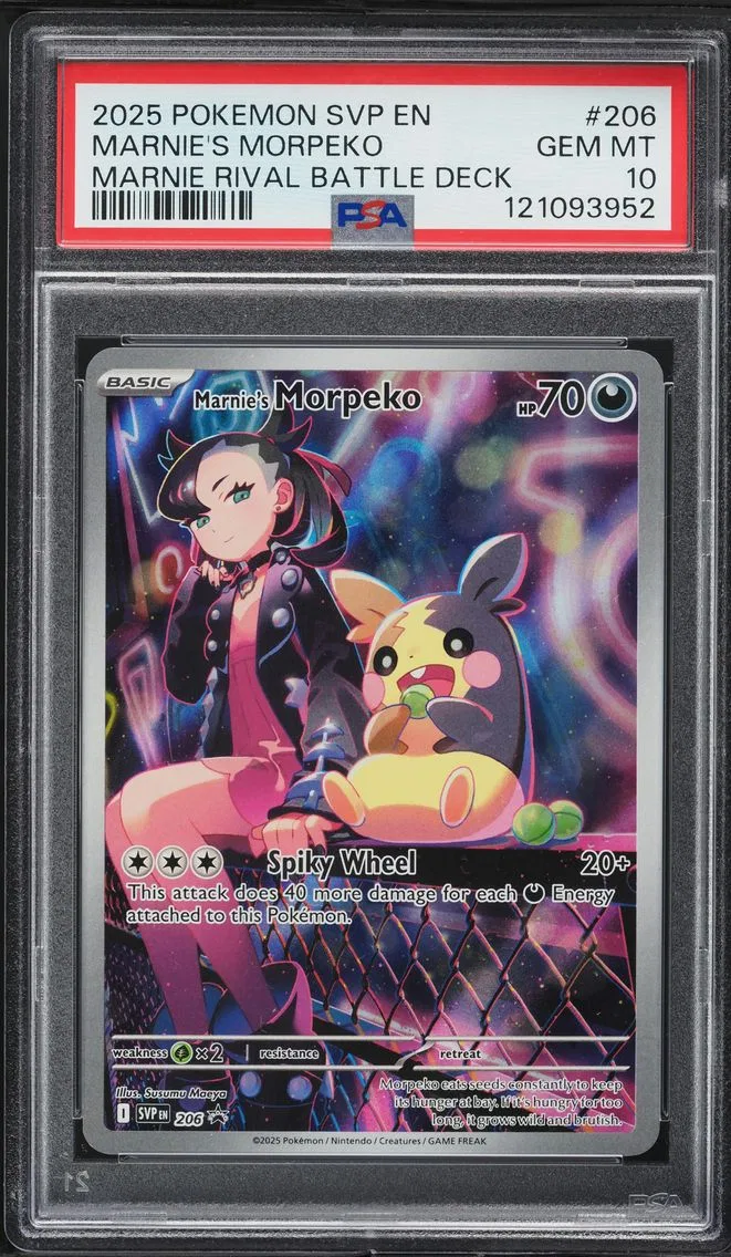 2025 #206 Marnie's Morpeko PSA 10 Svp EN-SV Black Star Promo Pokemon