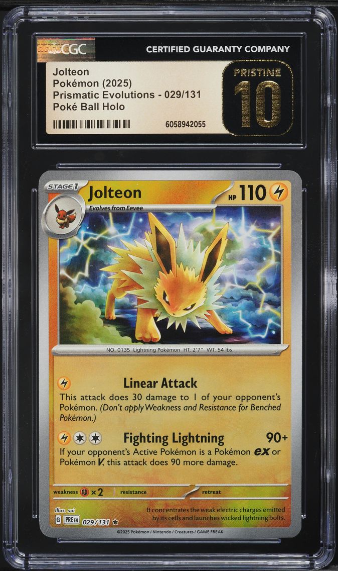 2025 #029 Jolteon CGC 10 Pristine Pre EN-Prismatic Evolutions Pokemon