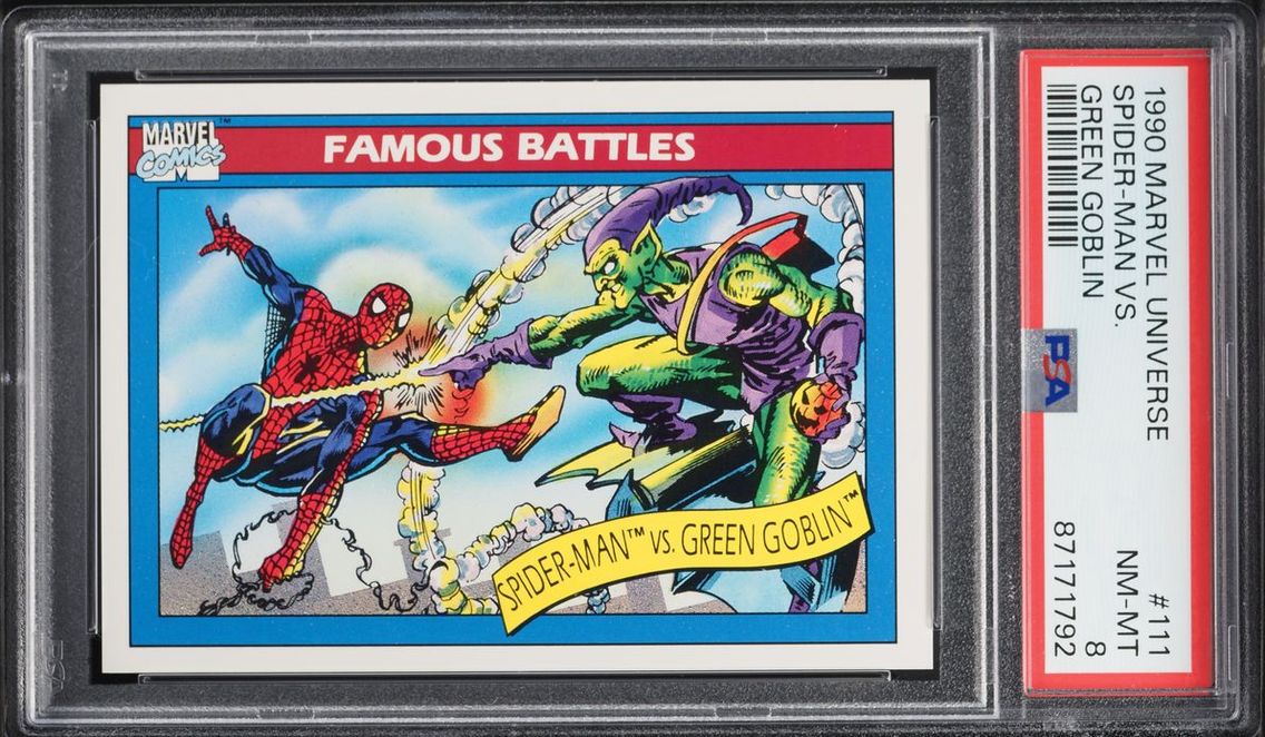 1990 #111 Impel Marvel Universe Green Goblin Vs. Spider-Man NM-MT PSA 8