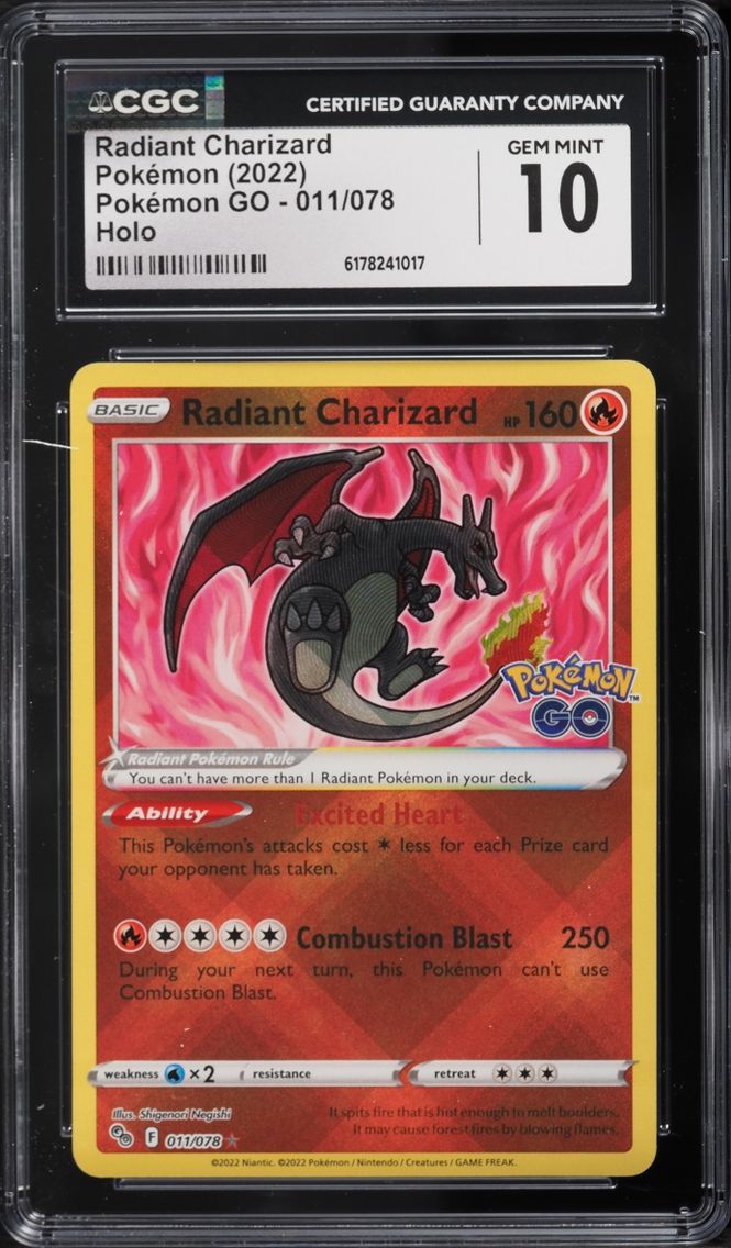 2022 Pokemon Japanese Sword & Shield GO Holo Radiant Charizard #11 CGC 10 GEM MINT