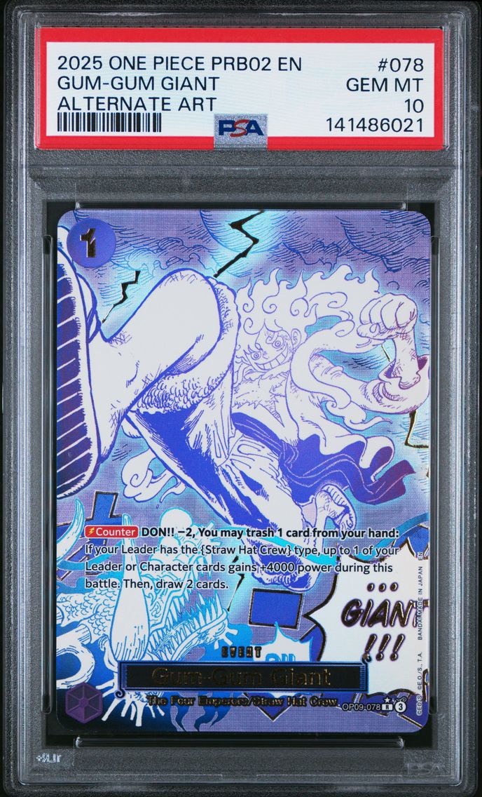 2025 #078 Gum-Gum Giant PSA 10 One Piece PRB02-Premium Booster -One Piece Card the Best- Vol.2