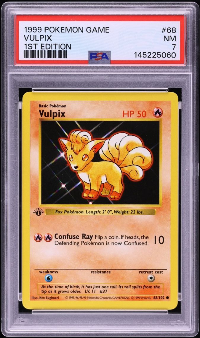 1999 Pokemon Base Set Shadowless 1st Edition Vulpix #68 PSA 7 NRMT