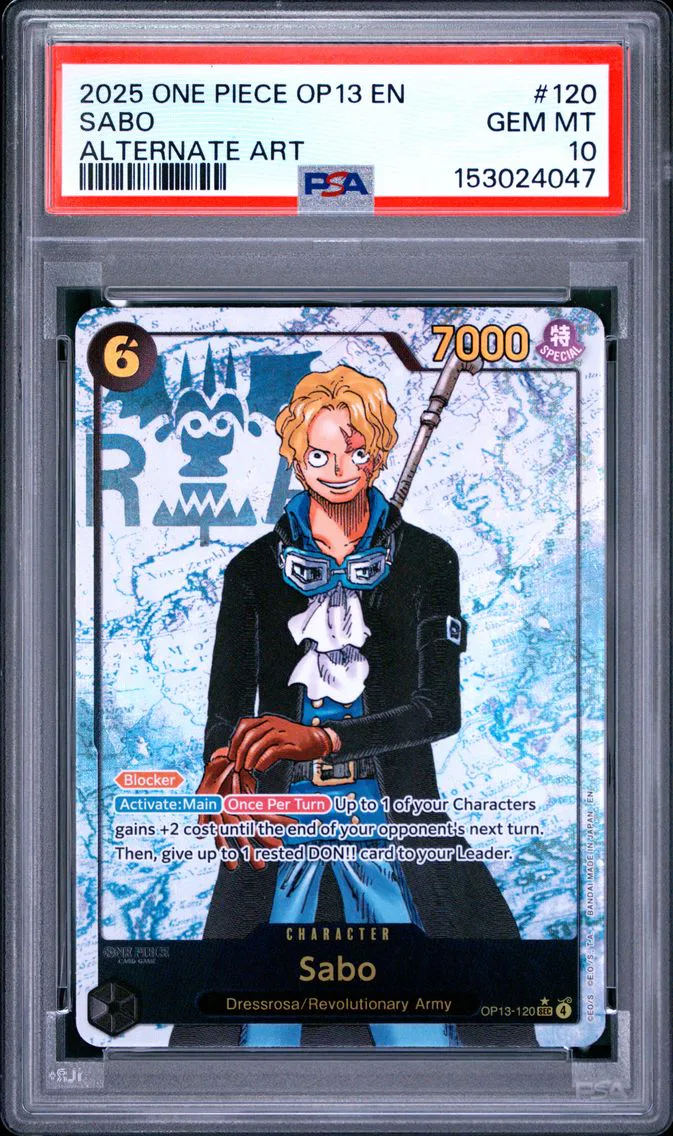 2025 #120 Sabo PSA 10 One Piece OP13-Carrying on His Will