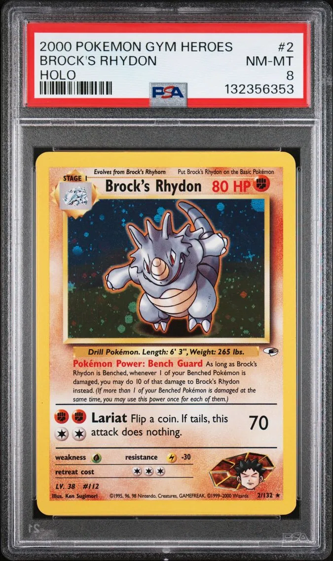 2000 #2 Brock's Rhydon PSA 8 Gym Heroes