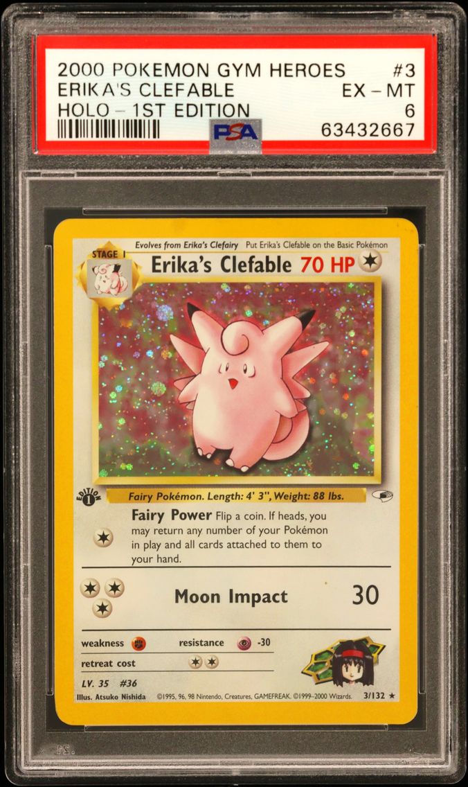 2000 #3 Erika's Clefable PSA 6 Gym Heroes