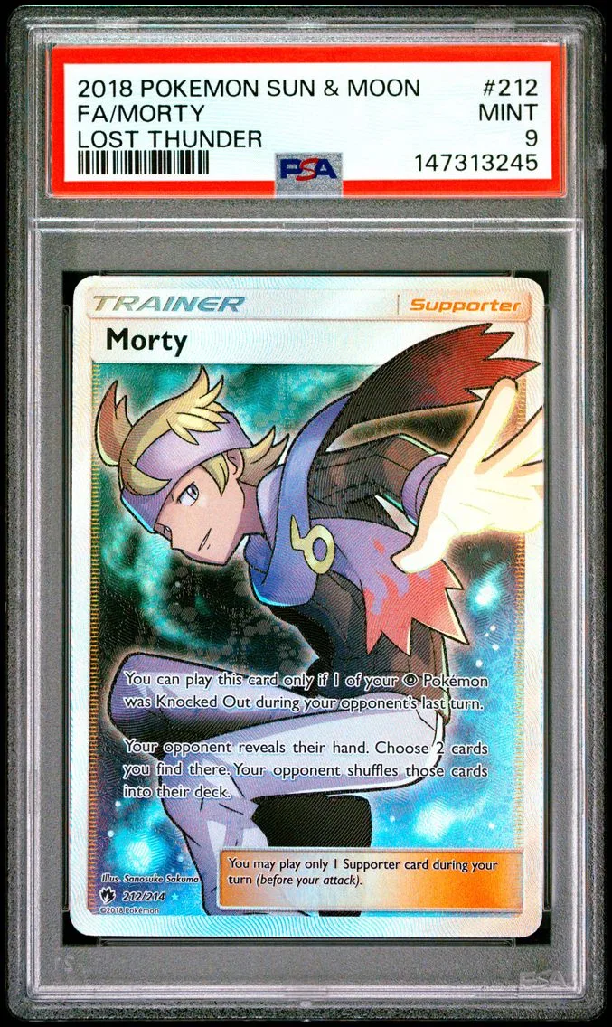 2018 #212 Full Art/Morty PSA 9 Sun & Moon Lost Thunder Pokemon